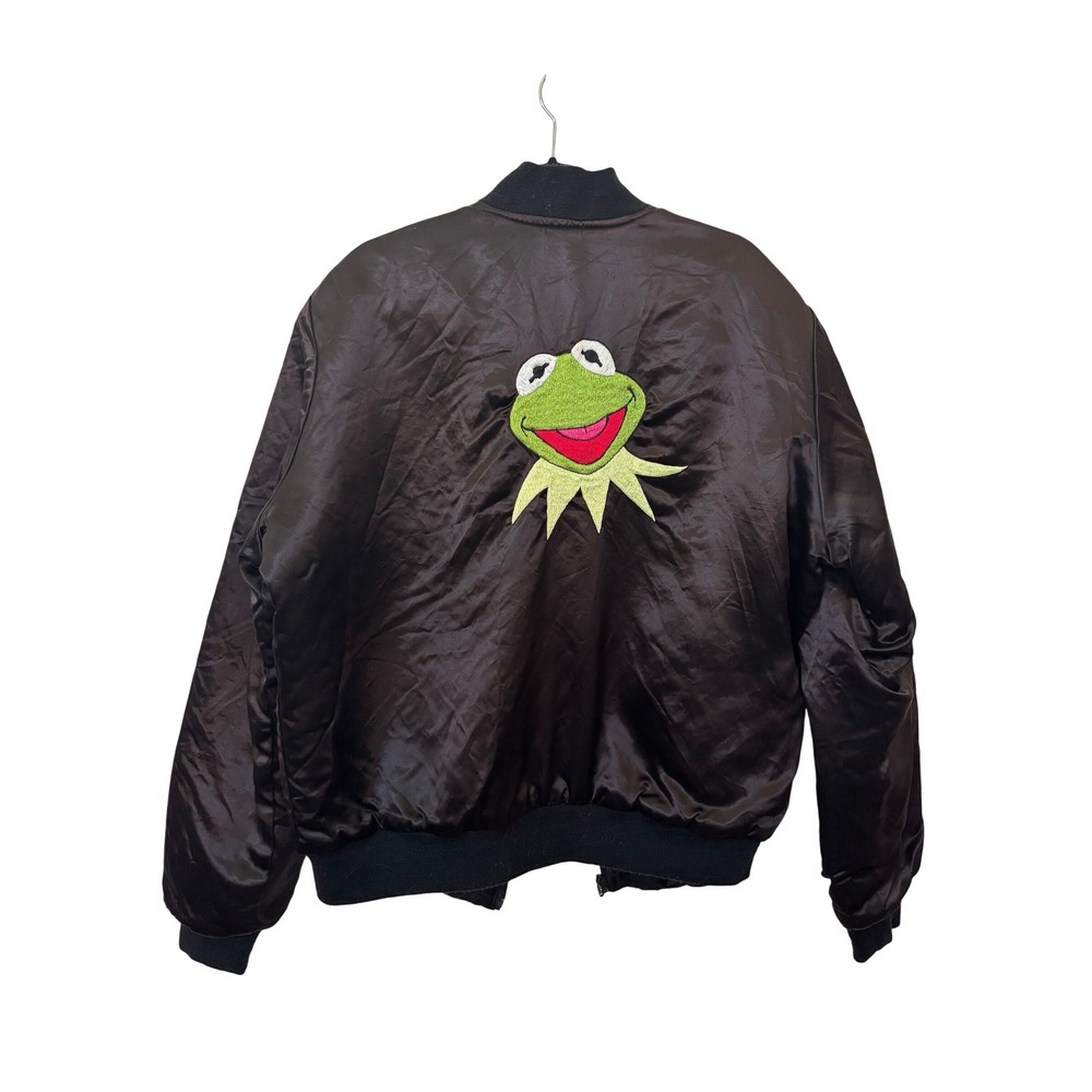 Vintage 1987 Lorimar Home Video Kermit the Frog‎ Satin Bomber Jacket Mens Large